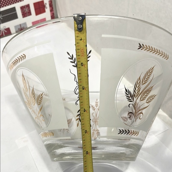 Vintage Hazel Atlas Gold Wheat Elegant Glass Mixing Bowl with Gold Leaf Design - Picture 10 of 16